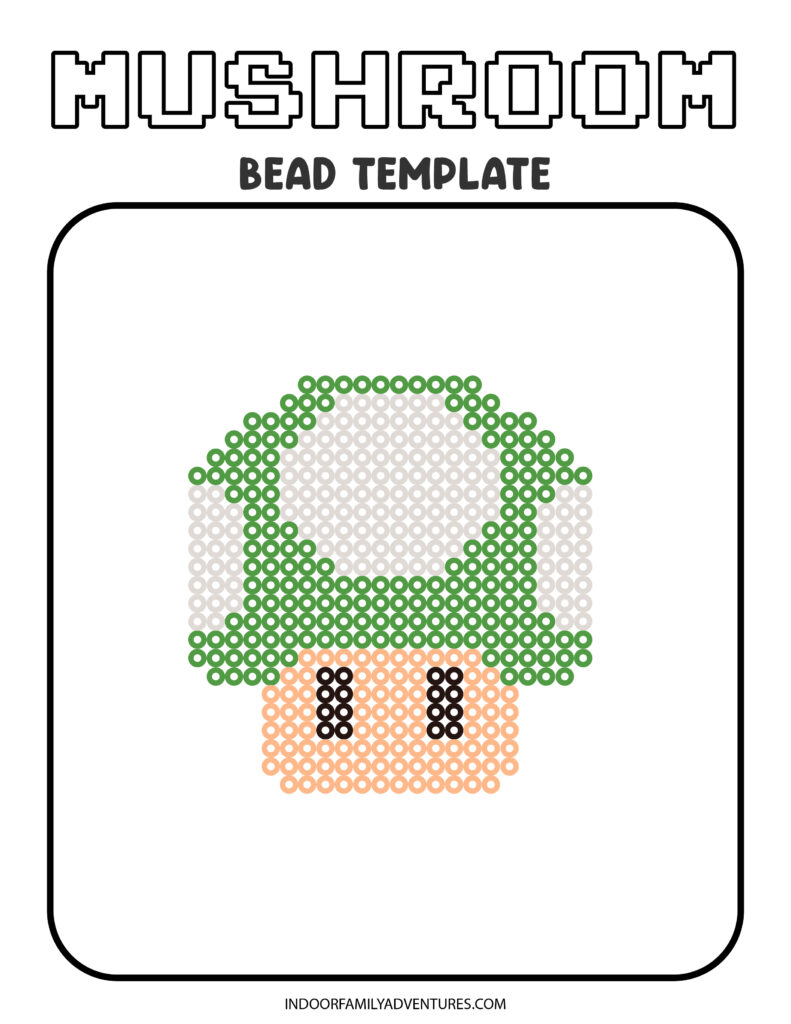 mario mushroom perler pattern